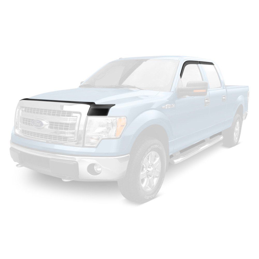 AVS® • 56044096 • Tape-On Matte Black Low Profile Ventvisor™ and Aeroskin™ • Hood Shield Combo Kit • Ford F-150 15-20