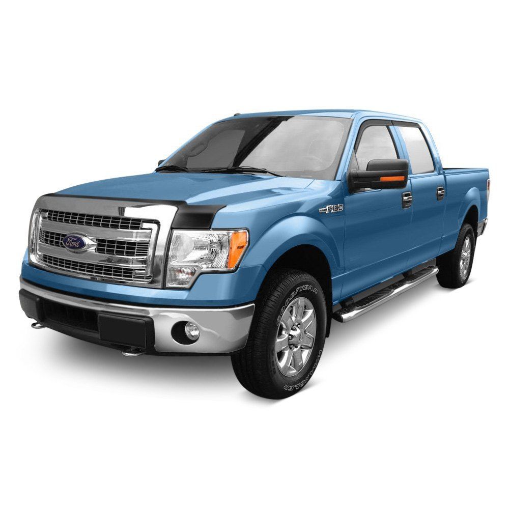 AVS® • 56044096 • Tape-On Matte Black Low Profile Ventvisor™ and Aeroskin™ • Hood Shield Combo Kit • Ford F-150 15-20