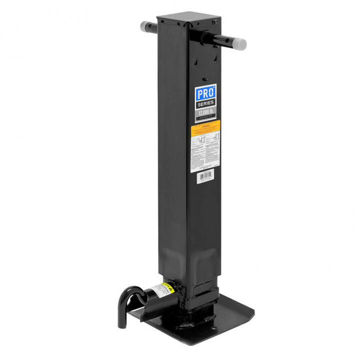 Pro Series 1400960376 - Pro Series Weld-On Jack Square Tube - 12,000 lbs. - Sidewind - 12-1/2" Travel - Adjustable Dropleg